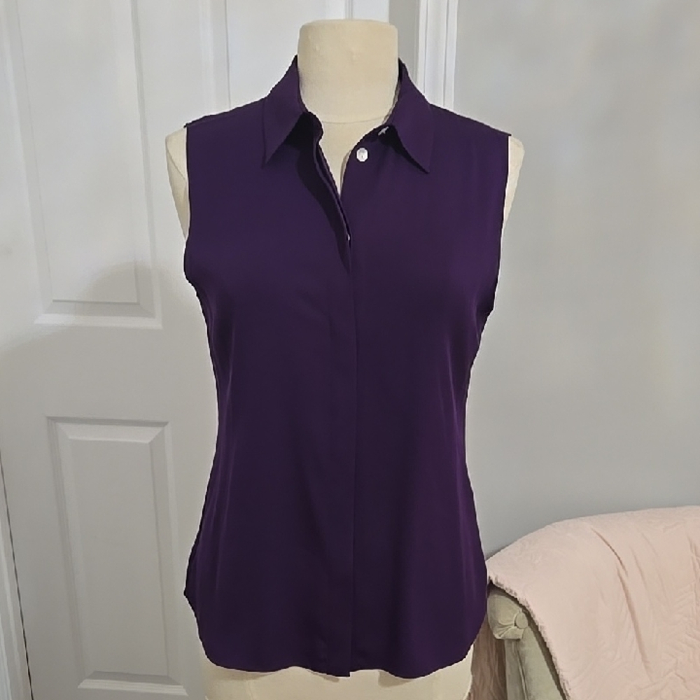 Theory Purple Sleeveless Blouse